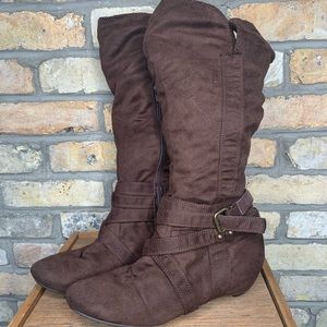 Shoedazzle ‘Leah’ Brown Suede Slouch Boot